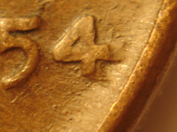 1954-P-Steel-Lincoln-Wheat-Cent-What's-By-The-4-In-The-Date?